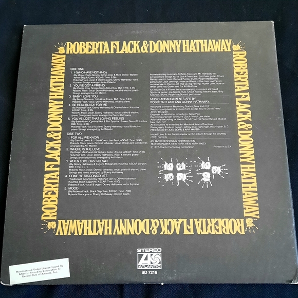 Roberta Flack & Donny Hathaway, Vinyl LP 1972 - Picture 2 of 10